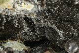 Septarian Dragon Egg Geode - Black Crystals #109975-2